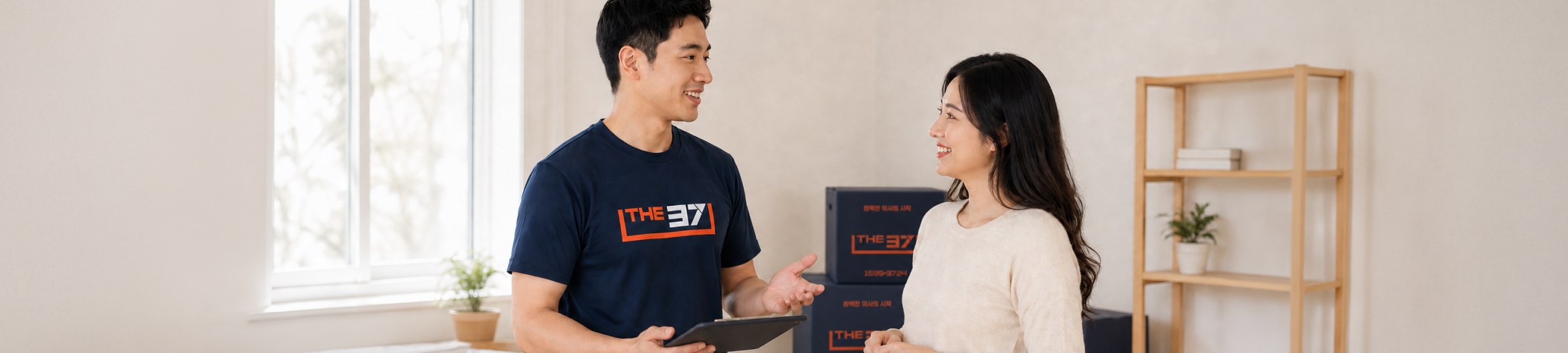 고객과 대화하는 THE37 작업팀